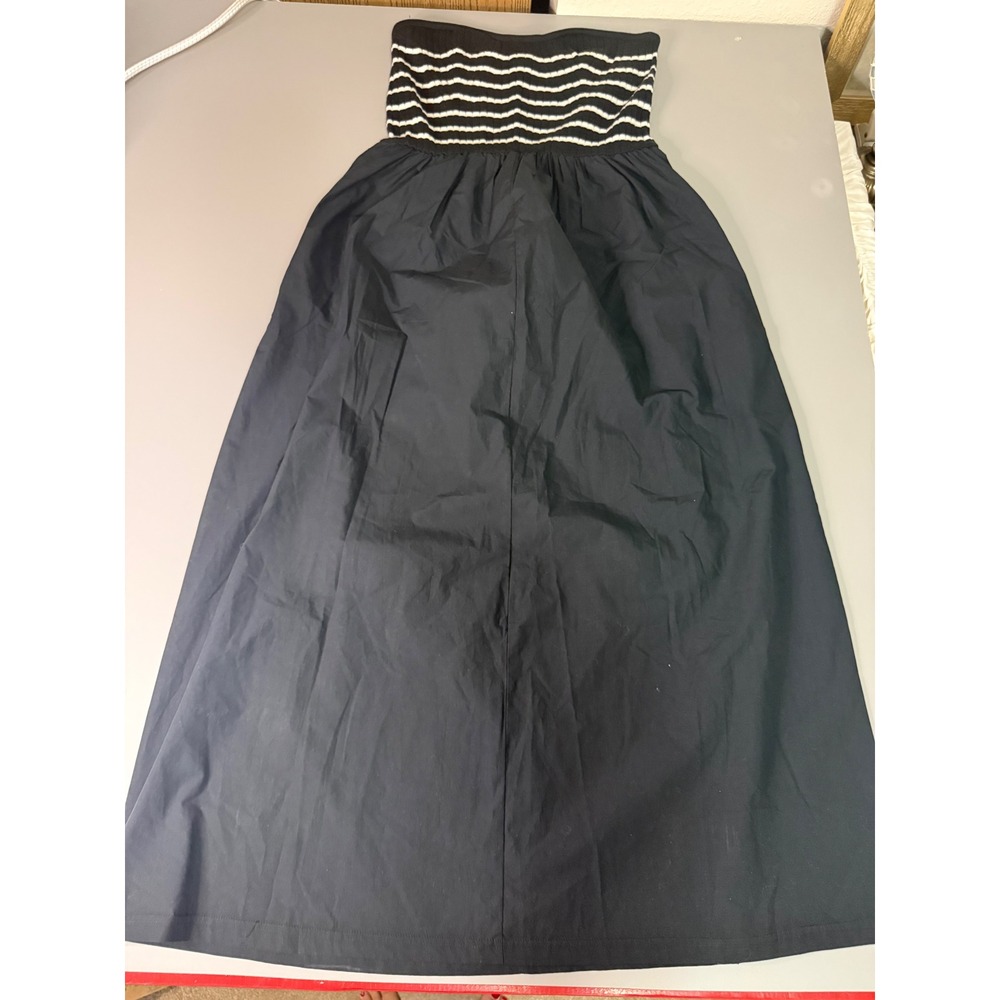 Universal Thread Womens XL Strapless Striped Knit Top Midi Dress Black White